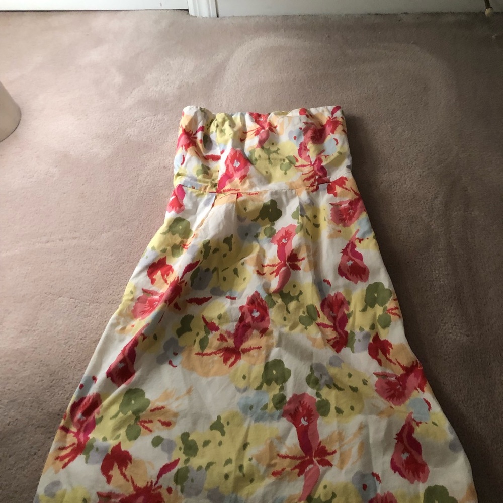 Strapless Floral J Crew Dress